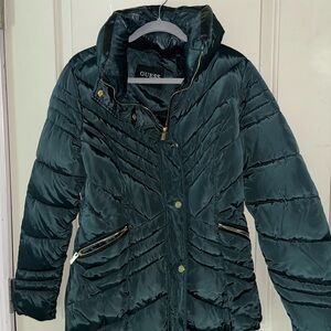 GUESS Women's Green Puffer Jacket